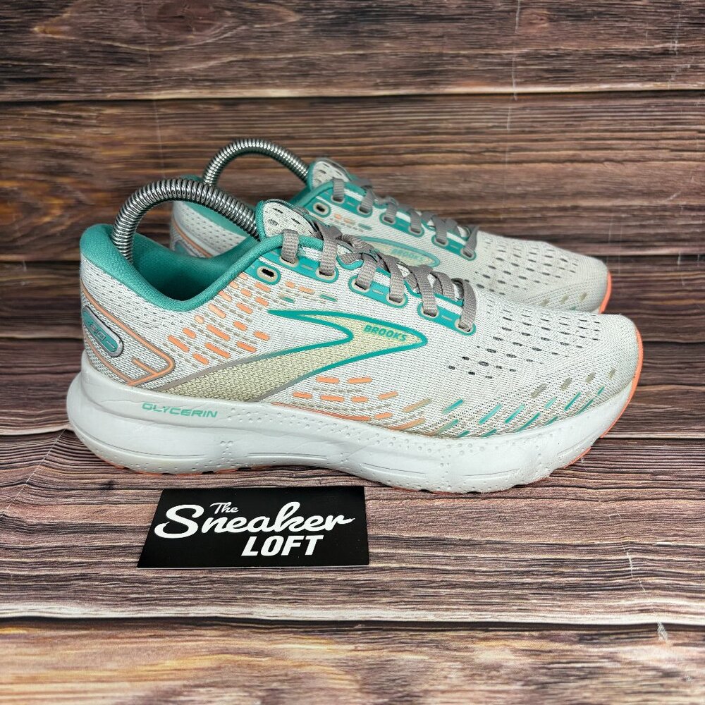 Brooks Glycerin 20‎ Women's Athletic Running Shoes Oyster Latigo Bay Coral 8.5